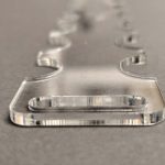 3mm extrudált plexi illesztősablon lézervágva.